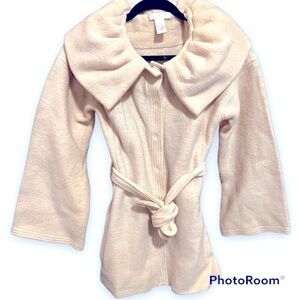 KENAR Wool Cardigan Sweater Jacket Ruffle Collar Small